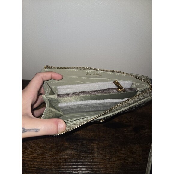 Sam Eldman Roseline Olive Green Long Zip Wallet New - Picture 6 of 6